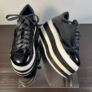 Black and White Platform Sneakers